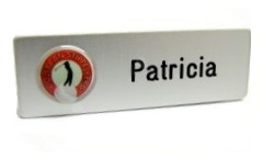 badge aluminium met logo